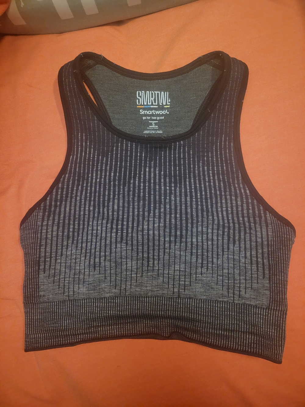Smartwool Gray & Black Seamless Racerback Sports Bra